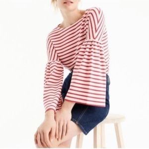 JCrew Stripe Bell Sleeve Blouse